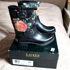 Ralph Lauren floral rain boots size 5